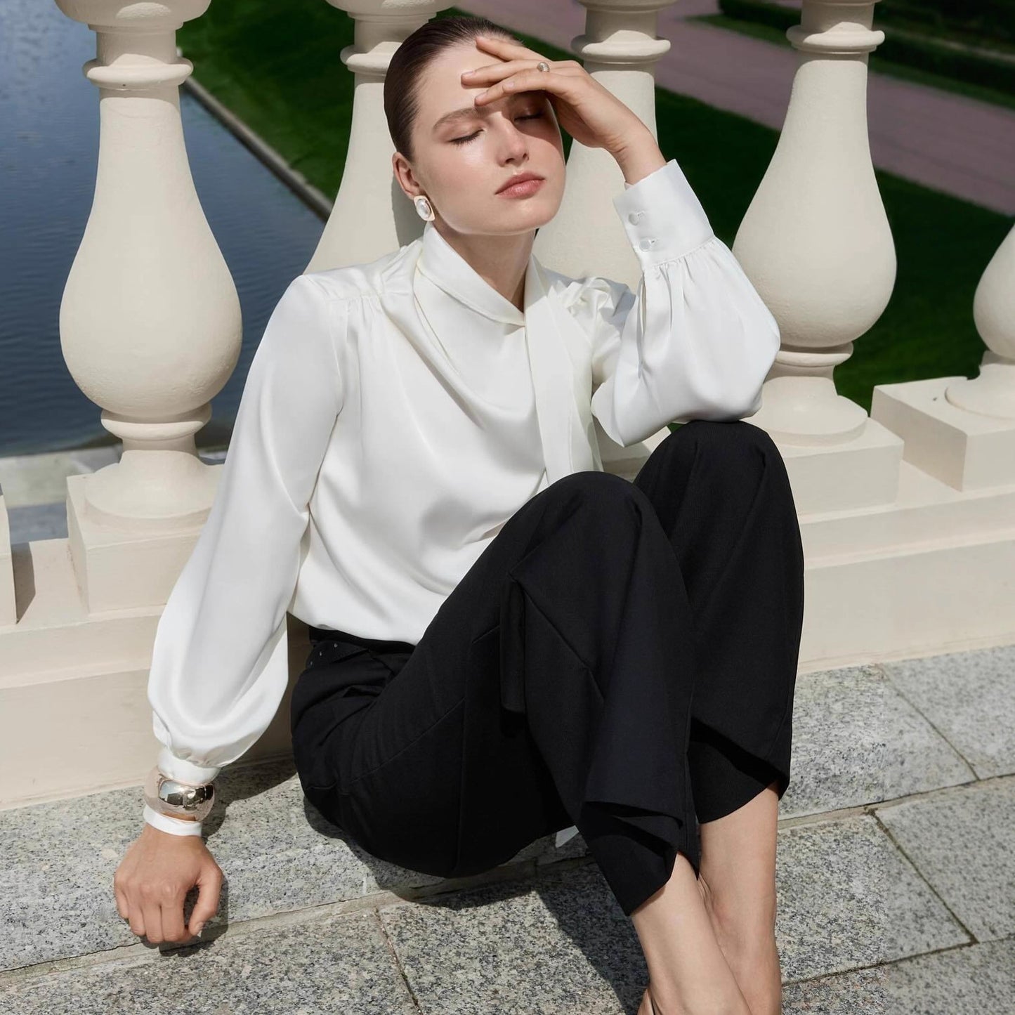 New French-style Elegant Ribbon Blouse Shirt For Women