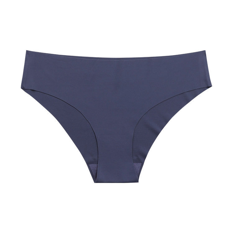 Seamless One-piece Ice Silk Ladies Low-rise Underwear Casually Cut Nude Briefs