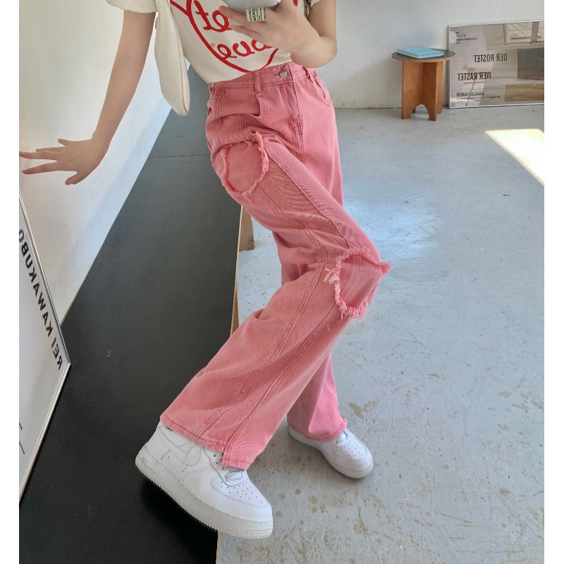 Women's Heart Loose Design Sense Jeans