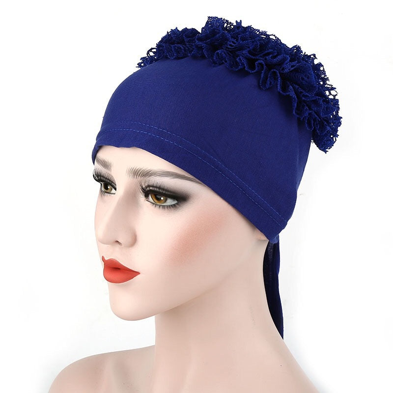 Large Flower Solid Color Lace Plate Flower Hat