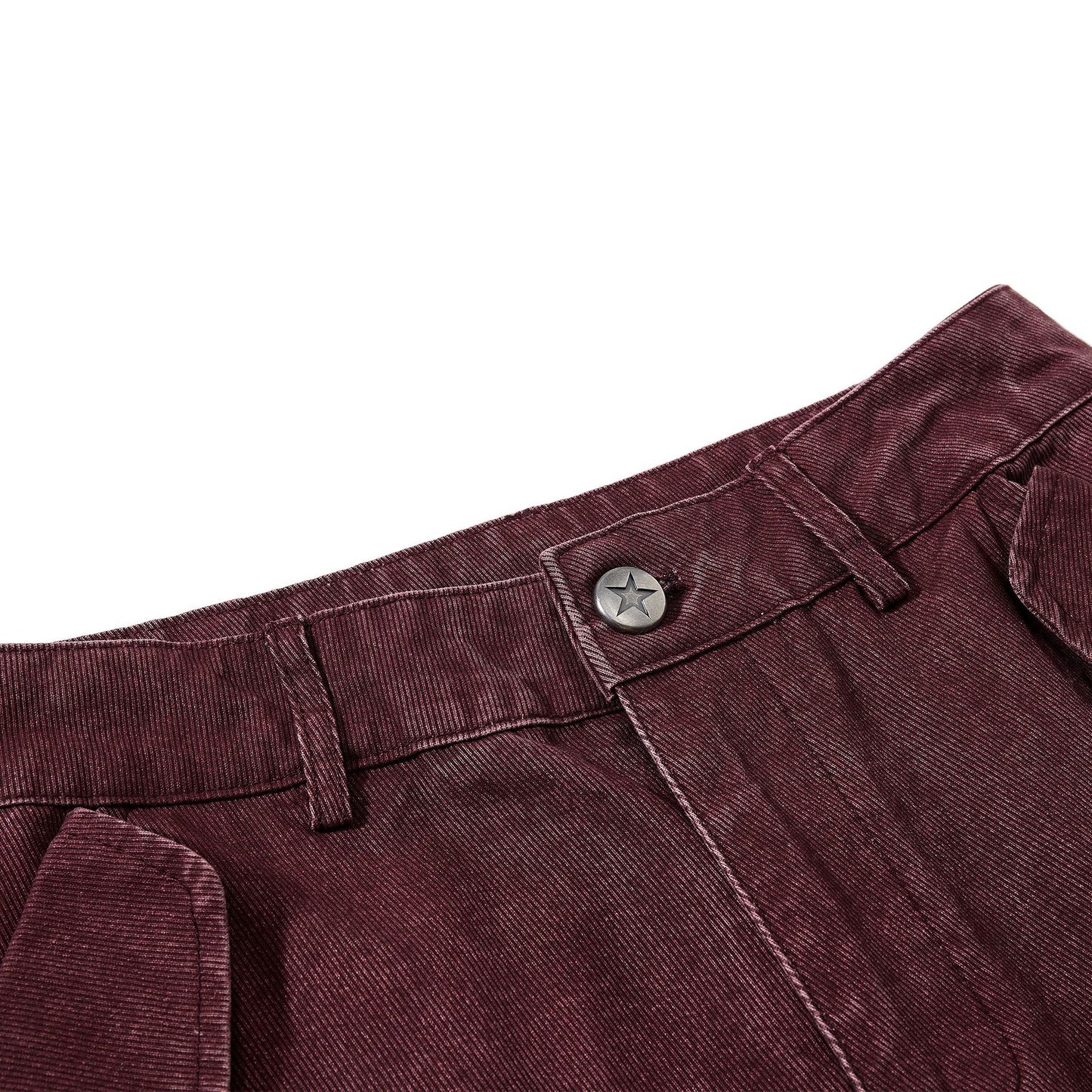 Distressed Washed Scimitar Workwear Pants Trendy Brand Retro Wide-Leg Trousers