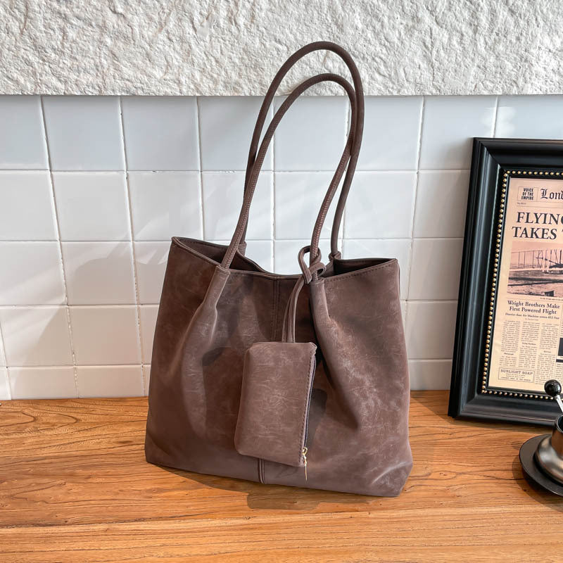 Women's Large-Capacity Matte Suede Shoulder Bag