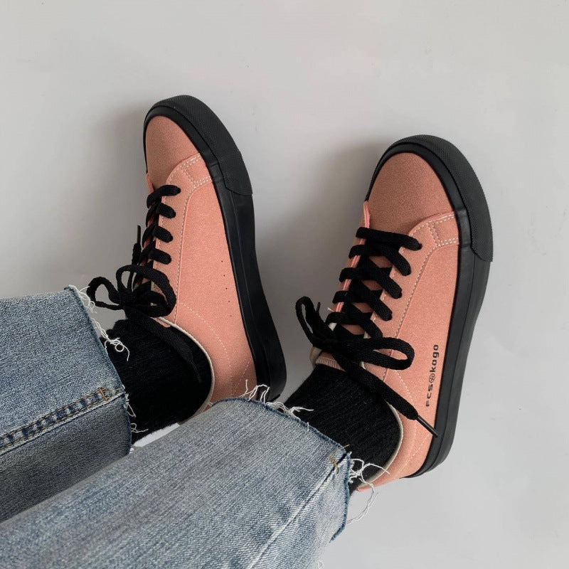 Frosted Bean Paste Powder Low-top Canvas Shoes Sneakers