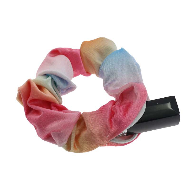 Gradient Color Diamond Velvet Large Intestine Ring Women