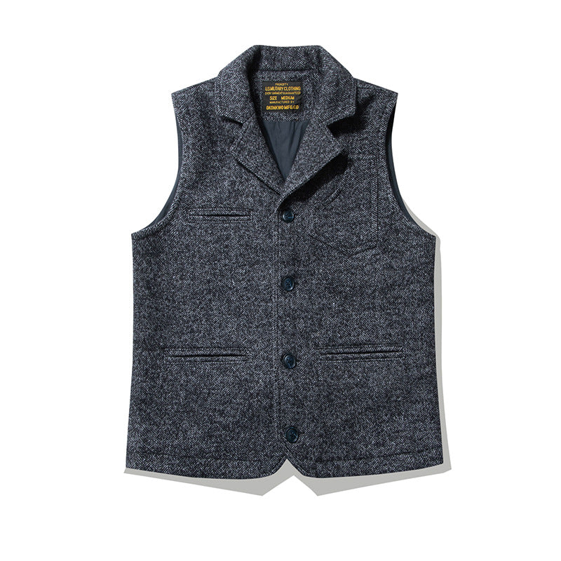 Retro British Style Coarse Wool Coat