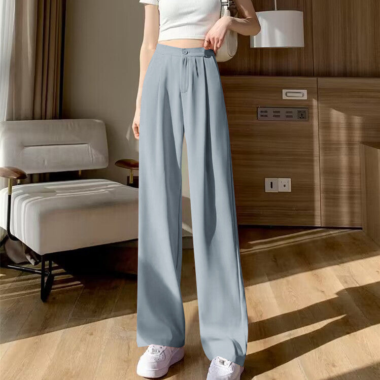 Suit Straight-leg Pants Women's Mid-waist Drape