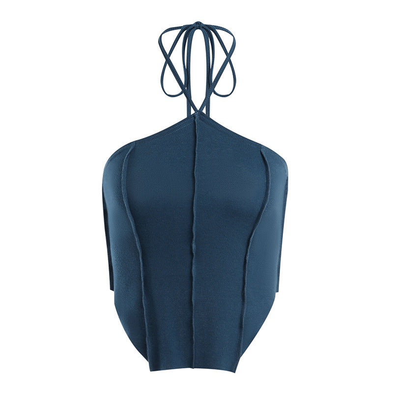 Europæisk og amerikansk sexet halterneck-camisole