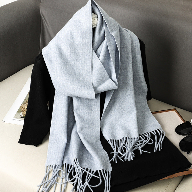 Solid Color Maillard Scarf Cashmere-like Women Warm Shawl