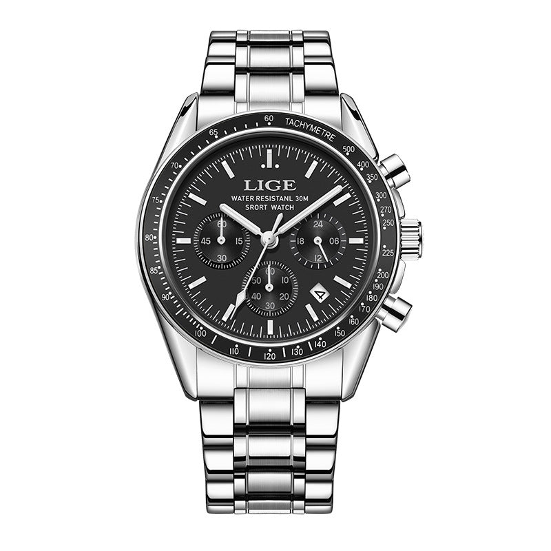 Mens Multifunctional Waterproof Calendar Luminous Quartz Watch