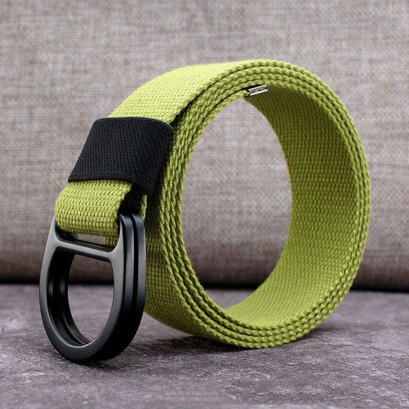 Men's Outdoor Leisure Canvas Belt Double Ring Buckle