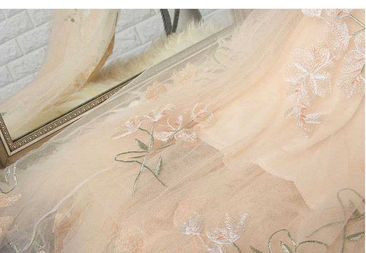 Fashionable Mesh Embroidered Long Skirt