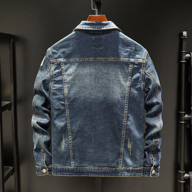 Store Størrelser Jakke Denimfrakke Herretøj