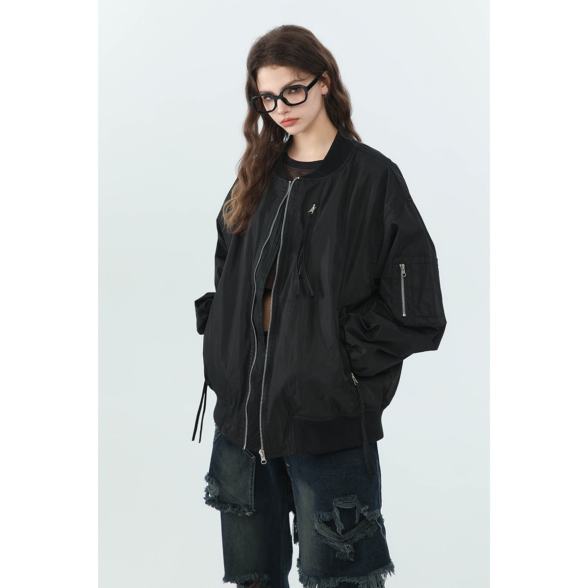 Women's Loose Baseball Collar Coat
