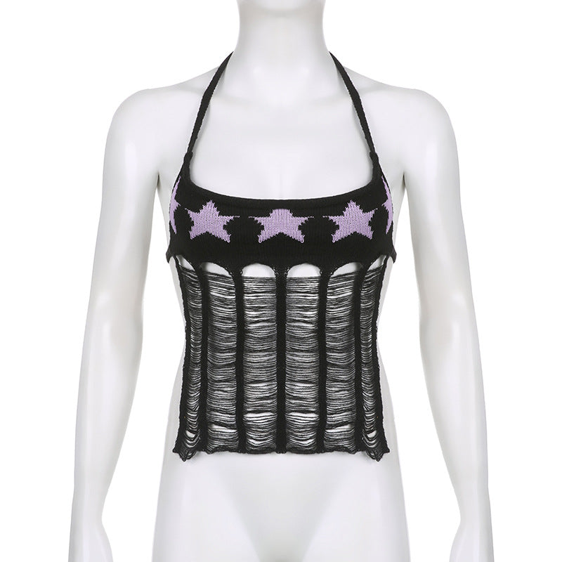 Spicy Girls Street Hip-hop Star Hollow Design Tank Top