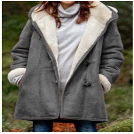 New Coat With Cashmere Fur Collar Pockets Women's