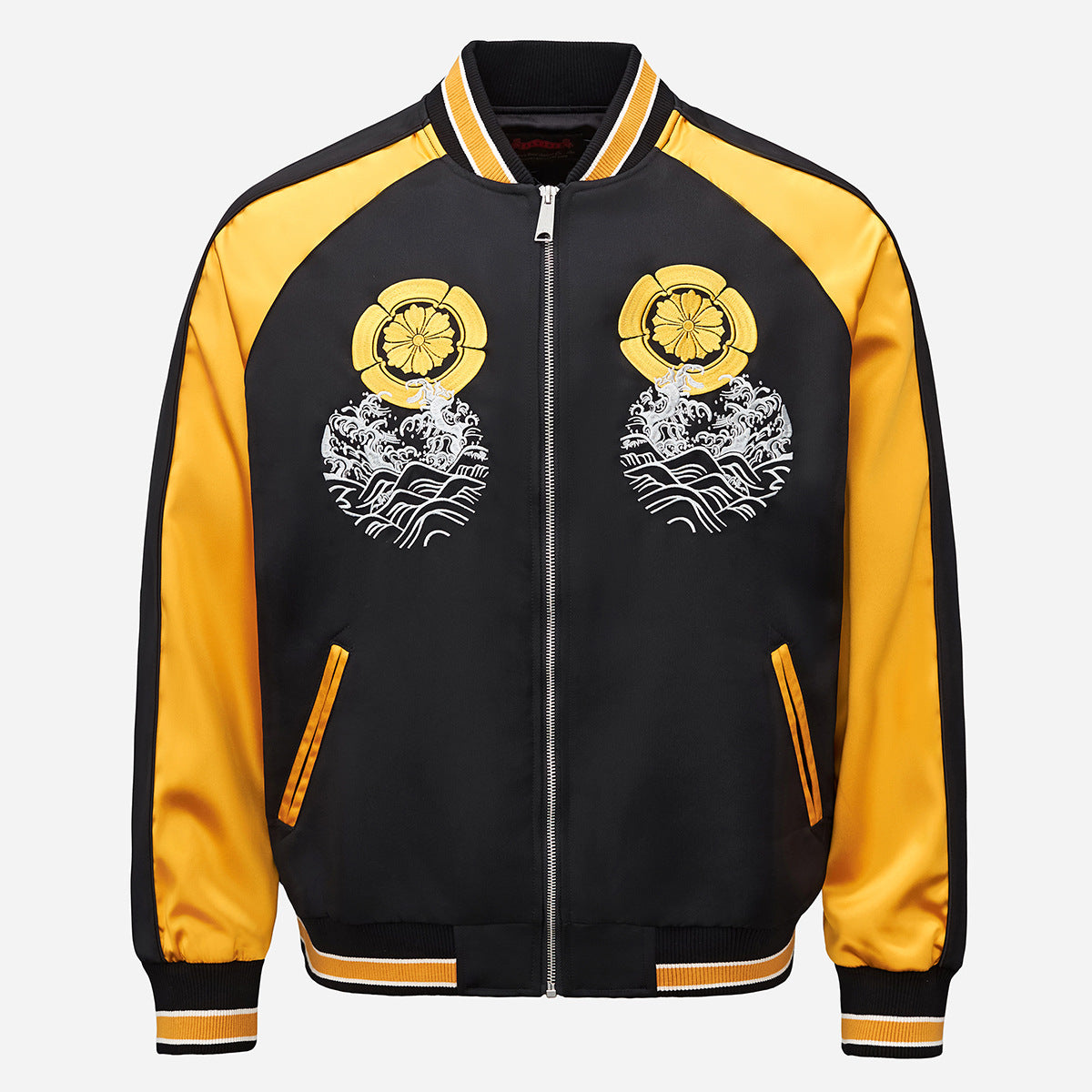 Heavy Duty Embroidered Koi Fish Leaping Over The Dragon Gate Jacket