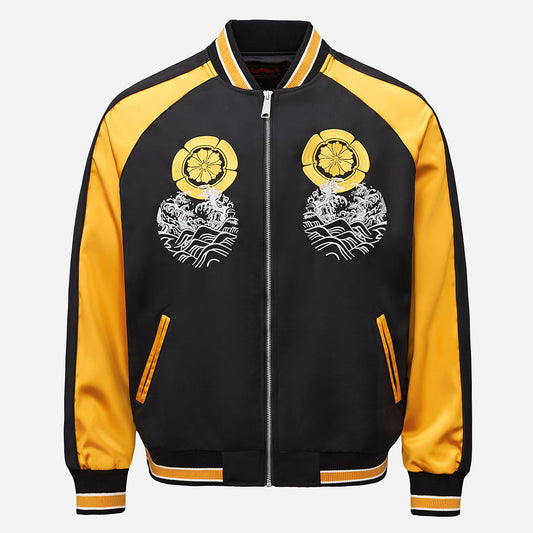 Heavy Duty Embroidered Koi Fish Leaping Over The Dragon Gate Jacket