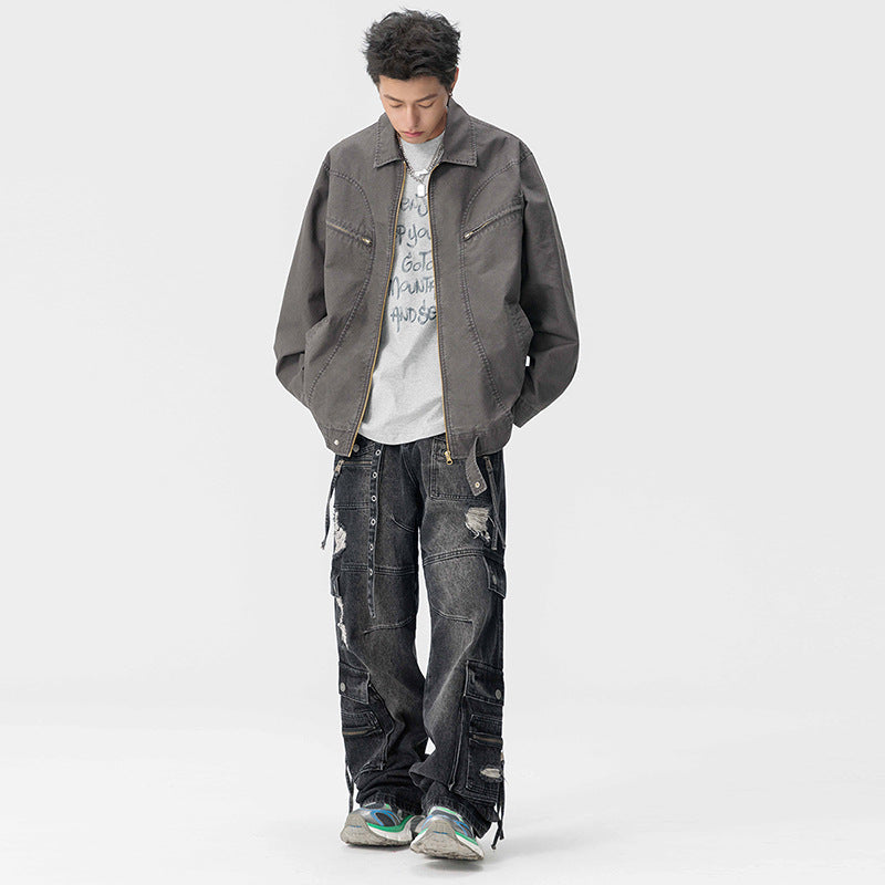 Fashion Casual Handsome Men's Pure Cotton Coat