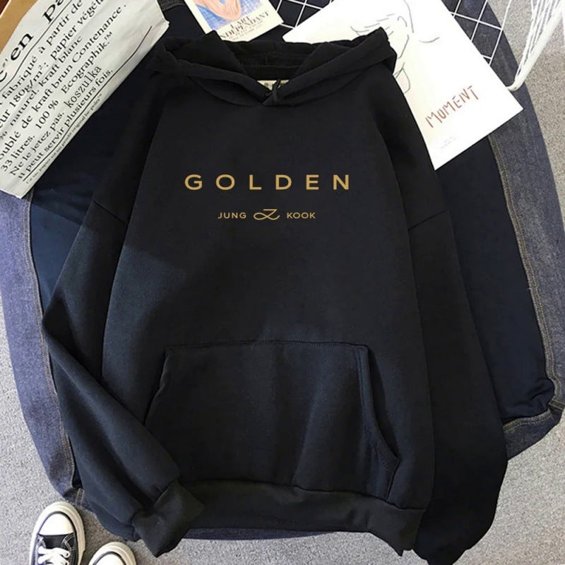 Golden Pattern Printed Sweater Spring And Autumn Leisure