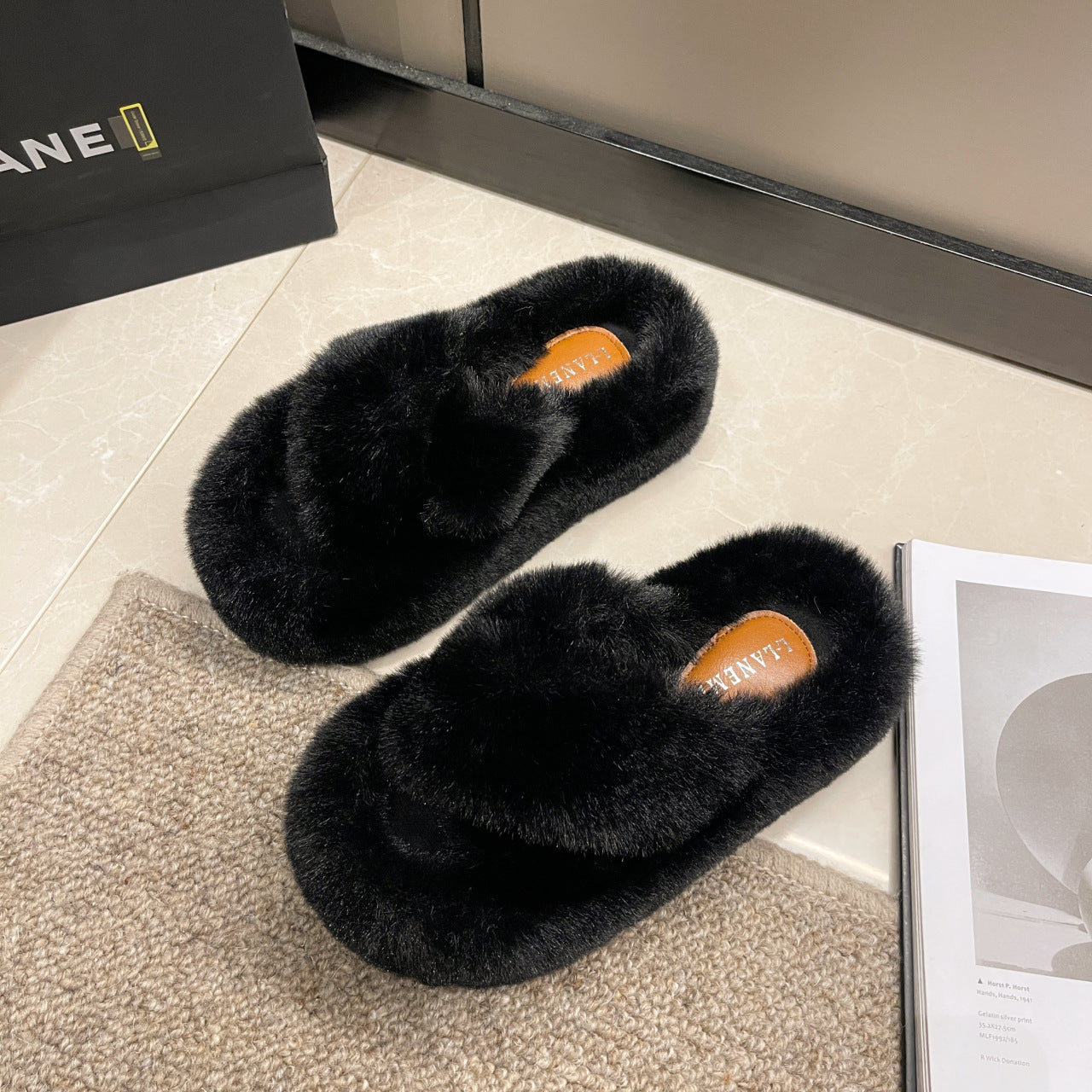 Plus Size Slippers Women's Thick Bottom 7cm Brushed Lining Home
