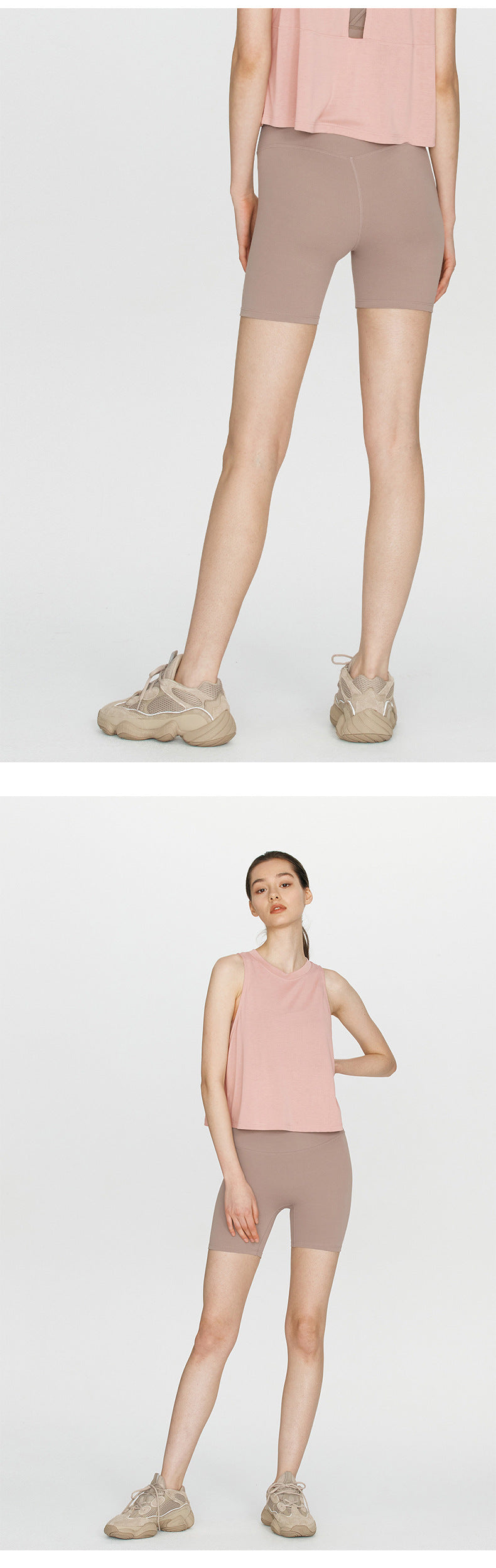 Hip Lifting Peach Yoga Four-point Short High Waist Basic Sports Running Cycling Pants Brushed Nude Feel