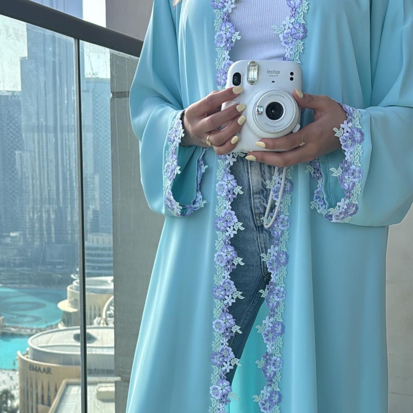 Dubai Middle East Turkey Bow Embroidered Cardigan