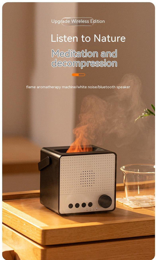 Timing Charging Decompression Flame Aroma Diffuser White Noise Bluetooth Speaker