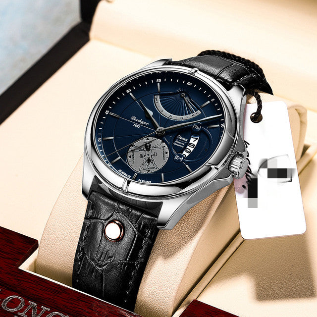 Waterproof Men's Calendar Thin Quartz Watch