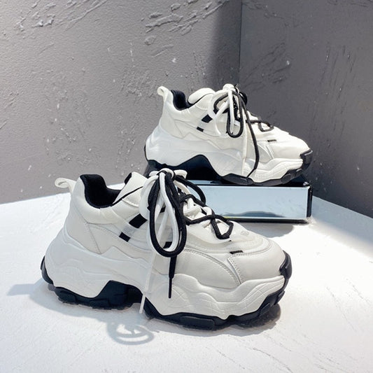 Autumn New Comfortable Students Thick Bottom Heightening Casual Sports Shoes Female Old Daddy
