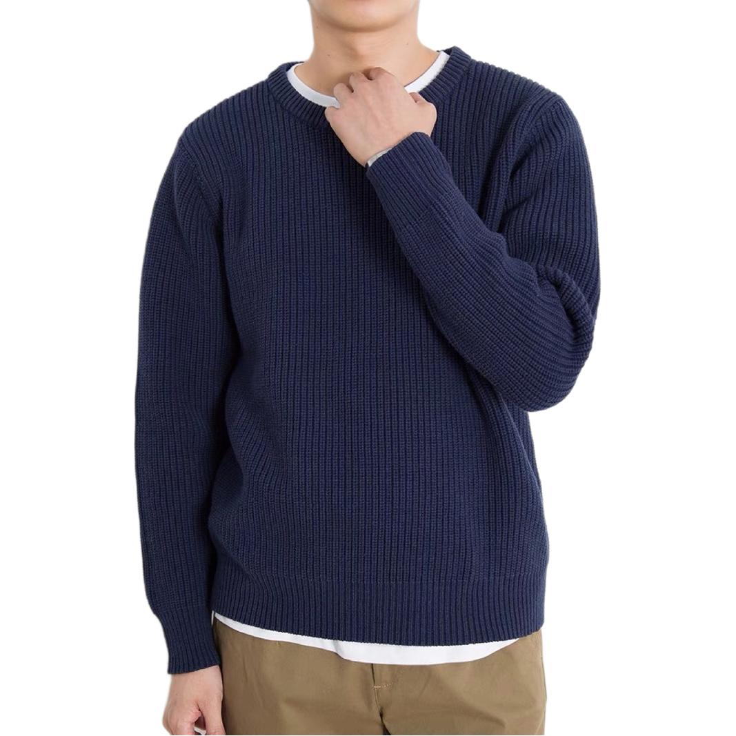 Wool Sweater Foreign Trade Gray Black Round Neck Loose Pullover Knitwear Unisex
