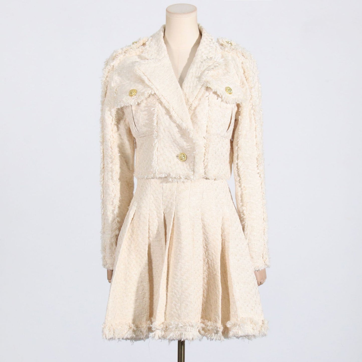 Fashion Tassel Short Jacket Skirt Two-piece Set