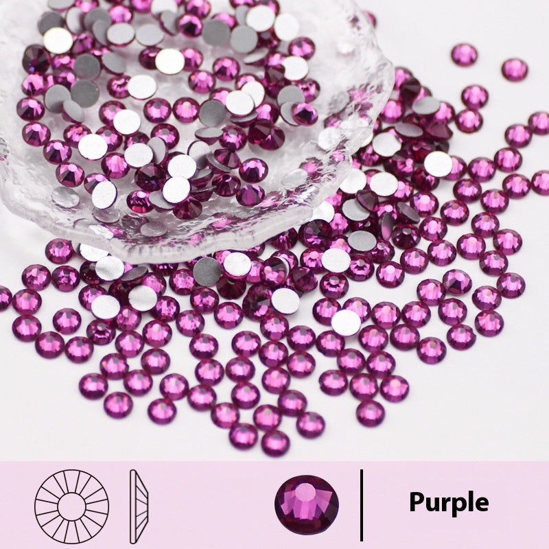 Colored Round Flat Bottomed Crystal Glass Diamond