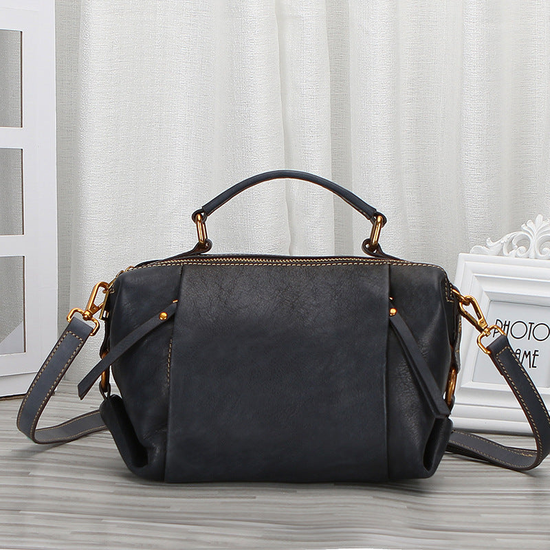 Genuine Leather Women's Bag, Ladies Shoulder Bag, Top Grain Leather Large Capacity Handbag