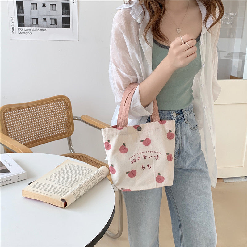 Peach Print Shoulder Bag Japanese Cute