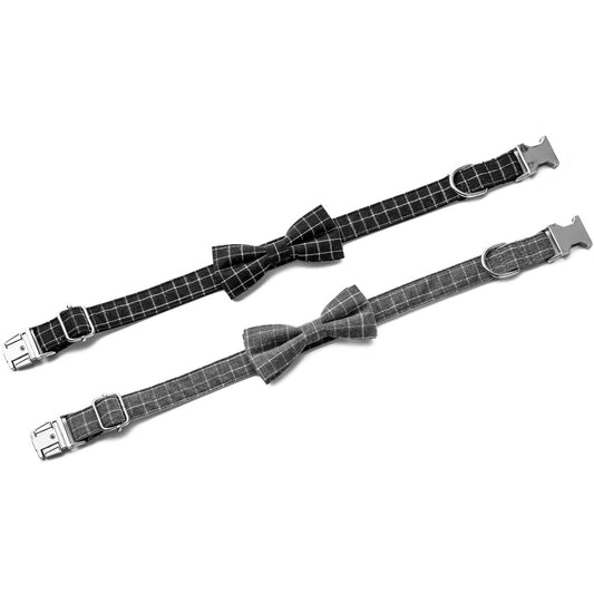 British Style Dog Collar Alloy Socket Plaid