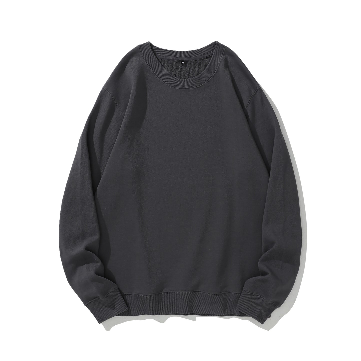 Heavyweight Round Neck Sweater Thickened Terry Solid Color Couple