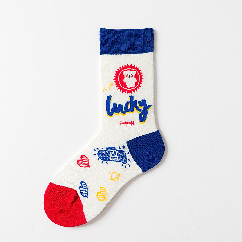 Personality Creative Color Trendy Socks Cartoon Candy Stockings