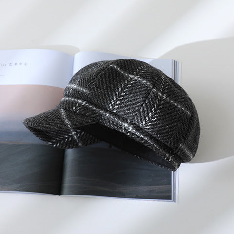 Plaid Wide-brimmed Vintage Baseball Cap