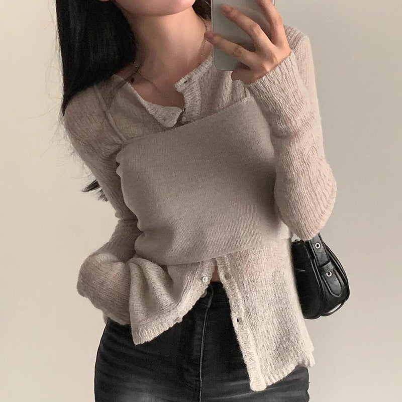 Strappy Cardigan Two-piece Set