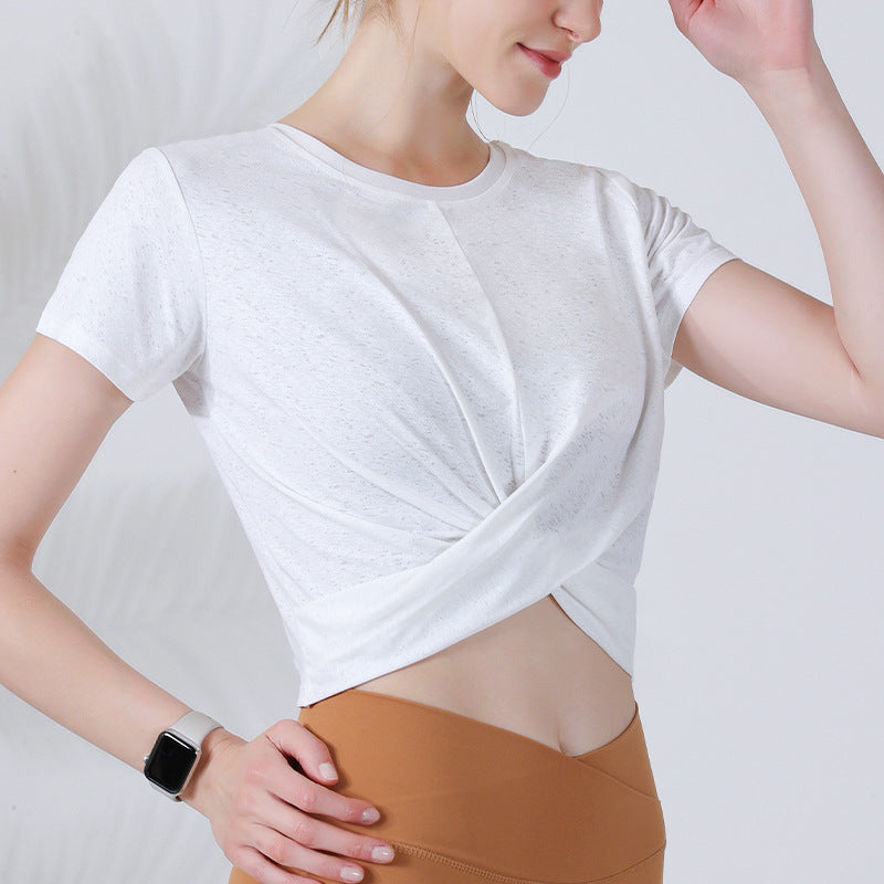Two-way Sports T-shirt Yoga Clothes Cool Feeling Breathable Workout Top