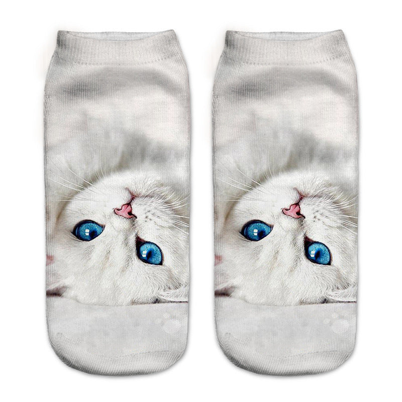 Cute Cat Series 3D Digital Printing Socks Children