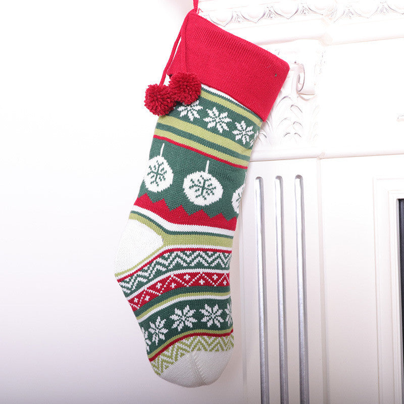 Christmas Decoration Knitted Christmas Stocking Candy Bag