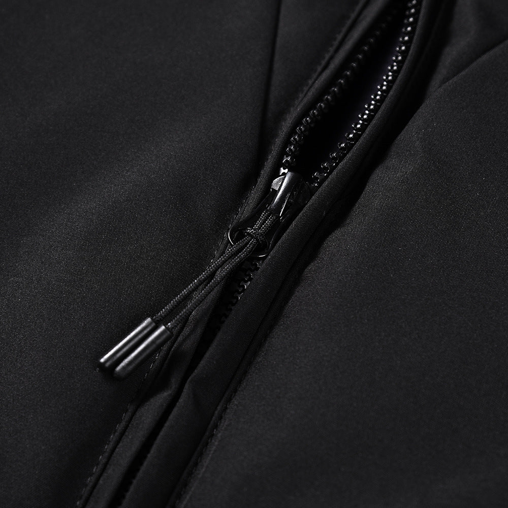 Loose Casual Pocket Zipper Solid Color Stand-up Collar Cotton-padded Coat