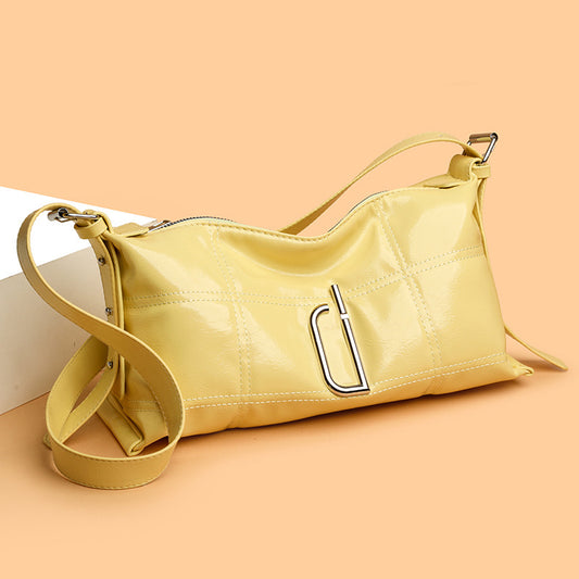 New Pillow Bag Oil Wax Leather Crack Soft Tote Crossbody