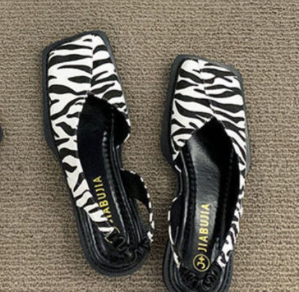 Women's Fashion Square Head French Retro Sandals