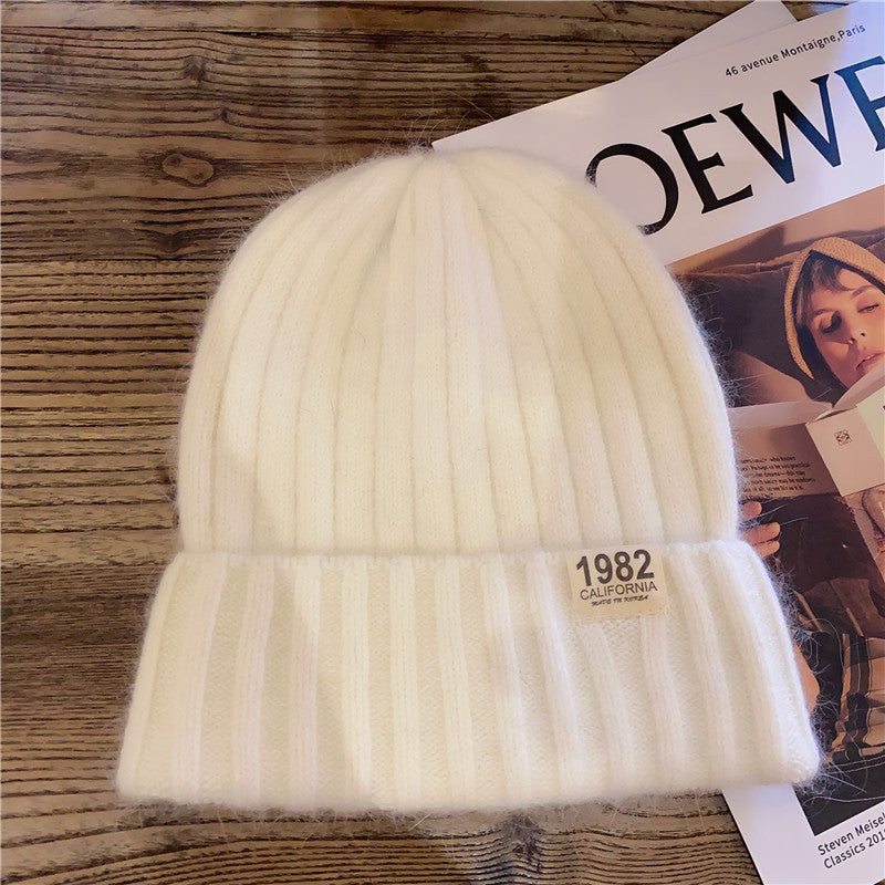 Solid Color Digital Ins Knitted Hat For Warmth