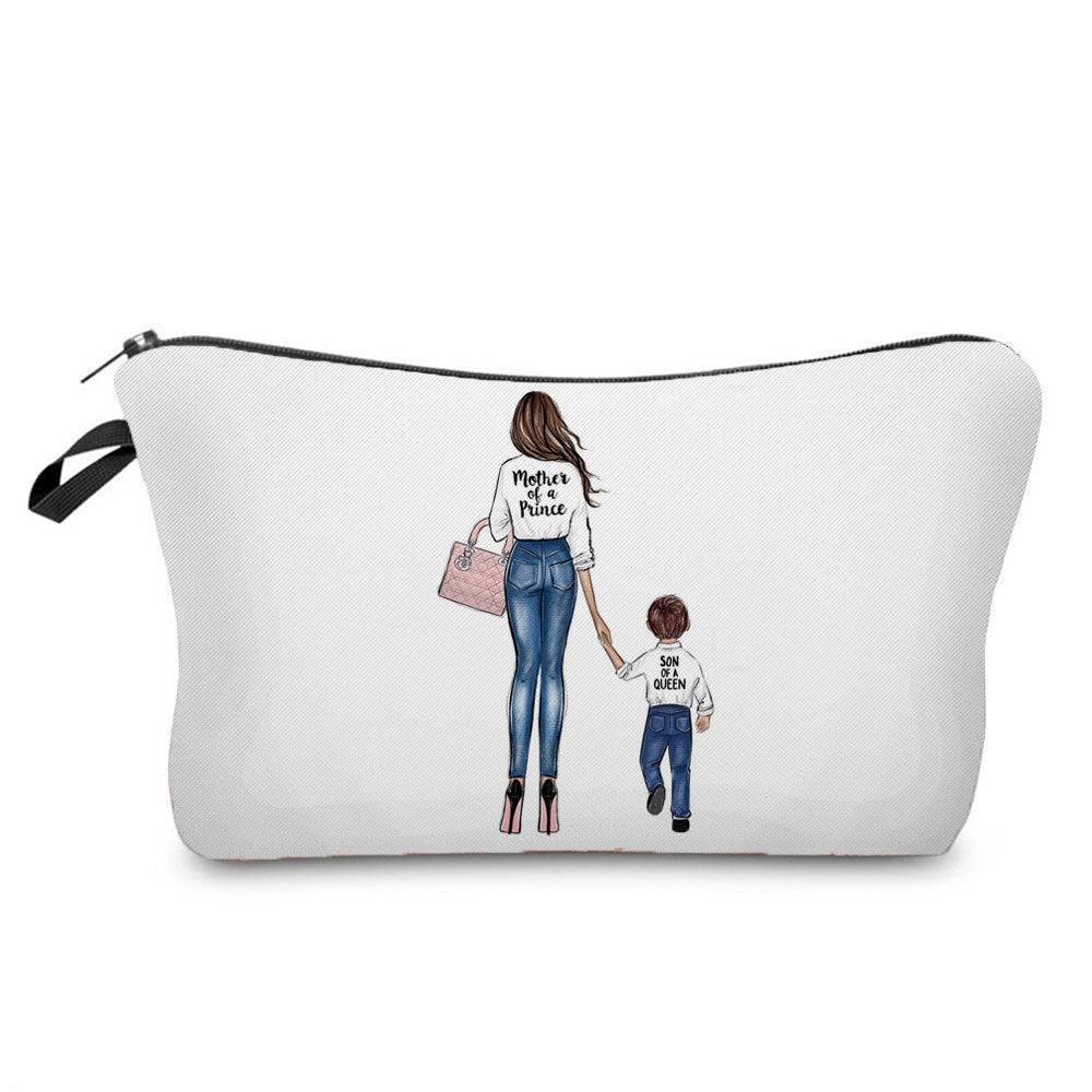Mother And Daughter Printed Cosmetic Bag Storage And Portable