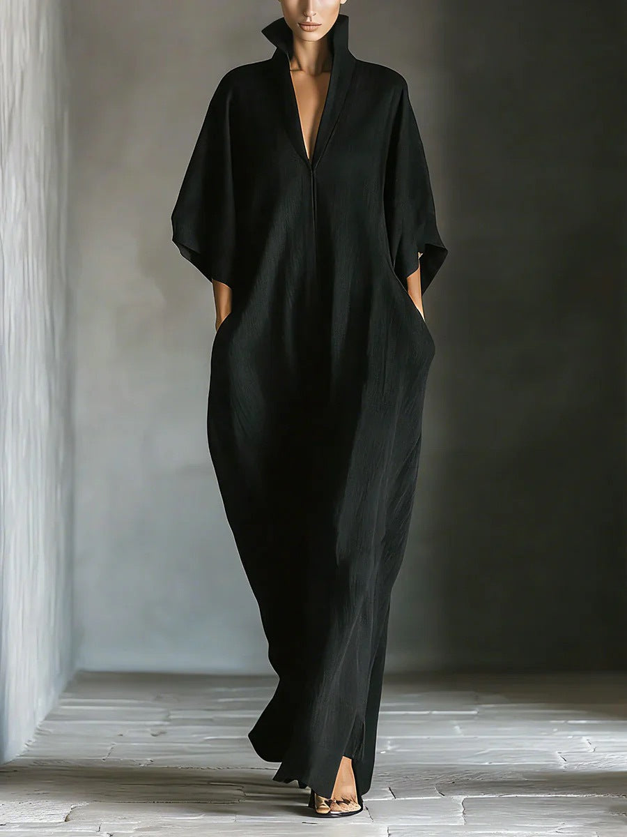 Women's Fashion V-Neck Casual Loose Dress