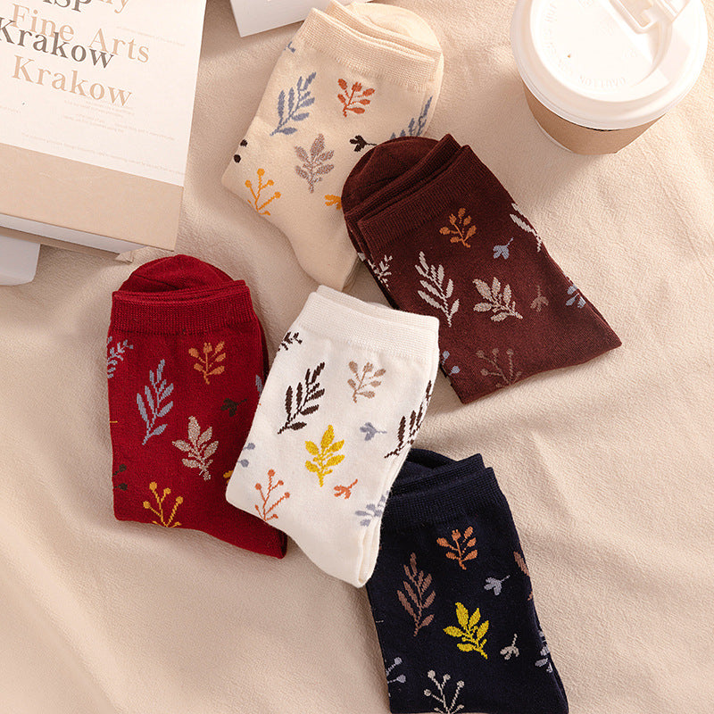 Autumn And Winter Japanese Art Retro Women's Mid-calf Socks