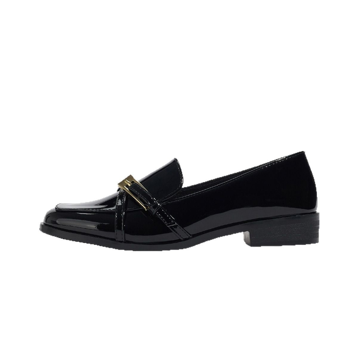 Casual All-Match Patent Leather Square Toe Leather Shoes